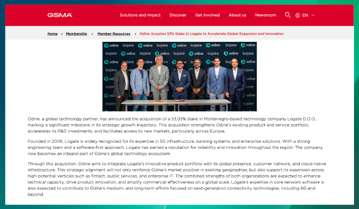 Odine, Küresel Büyüme ve İnovasyonu Hızlandırmak Amacıyla Logate’in Yüzde 53 Hissesini Satın Aldı