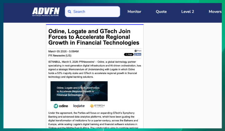 Odine, Logate and GTech Join Forces to Accelerate Regional Growth in Financial Technologies