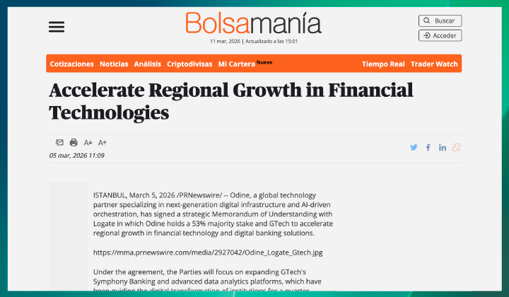 Odine, Logate and GTech Join Forces to Accelerate Regional Growth in Financial Technologies