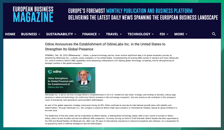 Odine, ABD’de OdineLabs Inc. ile küresel varlığını güçlendiriyor