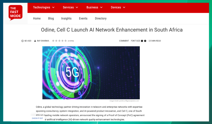 Odine and Cell C Sign Proof of Concept Agreement to Pioneer AI-Driven Network Quality Enhancement in South Africa