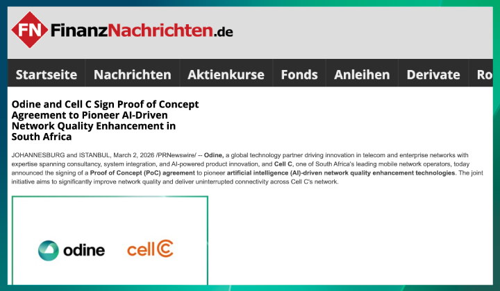 Odine and Cell C Sign Proof of Concept Agreement to Pioneer AI-Driven Network Quality Enhancement in South Africa