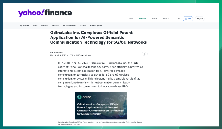 OdineLabs Inc. 5G/6G Ağları Yapay Zekâ Destekli Semantik Haberleşme Altyapısı İçin Uluslararası Patent Başvurusunu Tamamladı