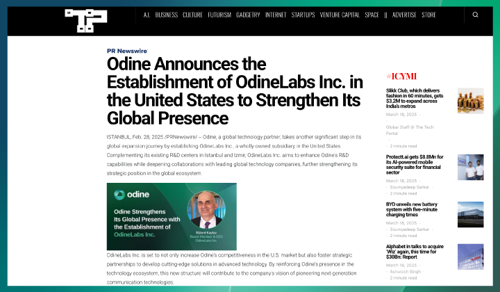 Odine, ABD’de OdineLabs Inc. ile küresel varlığını güçlendiriyor