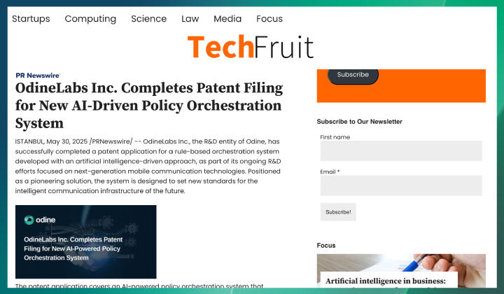 OdineLabs Inc., Yapay Zekâ Destekli Politika Orkestrasyon Sistemi İçin Patent Başvurusunu Tamamladı