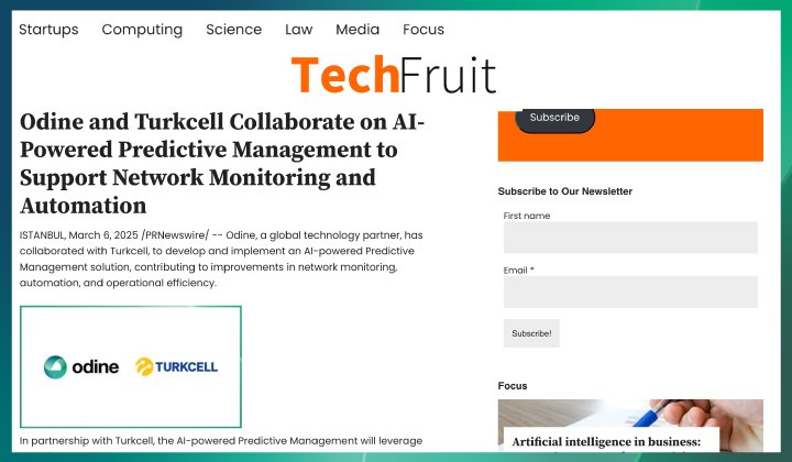Odine ve Turkcell, Yapay Zeka Destekli Öngörüsel Yönetim ile Ağ Yönetimini Geliştirmek İçin İş Birliğini duyurdu