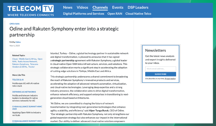 Odine ve Rakuten Symphony Dijital Dönüşümde İnovasyonu Hızlandırmak için Stratejik İş Ortaklığını Duyurdu