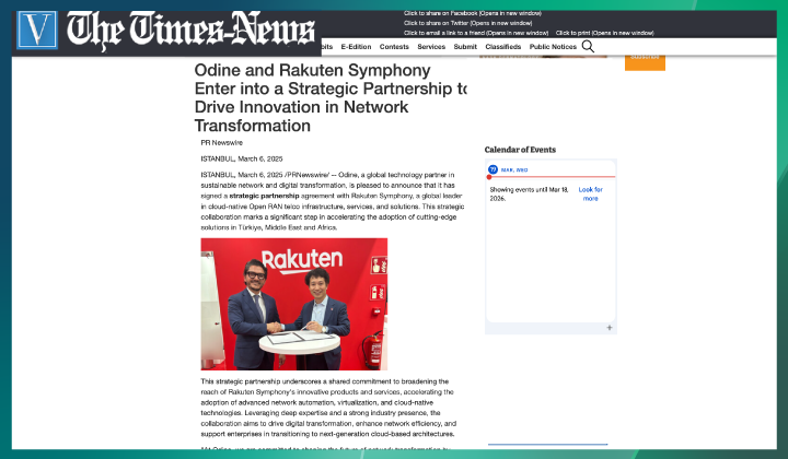 Odine ve Rakuten Symphony Dijital Dönüşümde İnovasyonu Hızlandırmak için Stratejik İş Ortaklığını Duyurdu